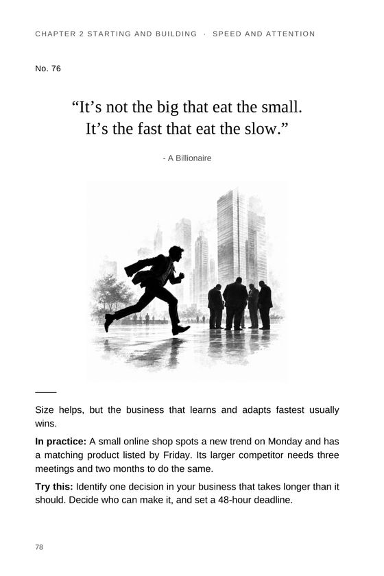 A page from the book: quote No. 76 with illustration and commentary